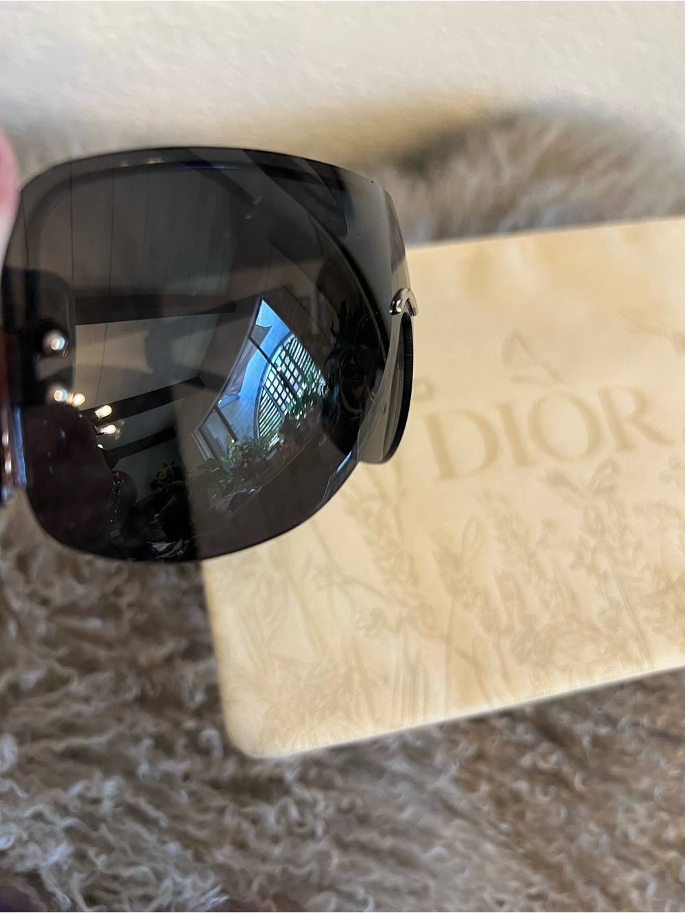 Dior Vintage ESCRIME 1 Black and White Shield Logo Sunglasses - Picture 7 of 11